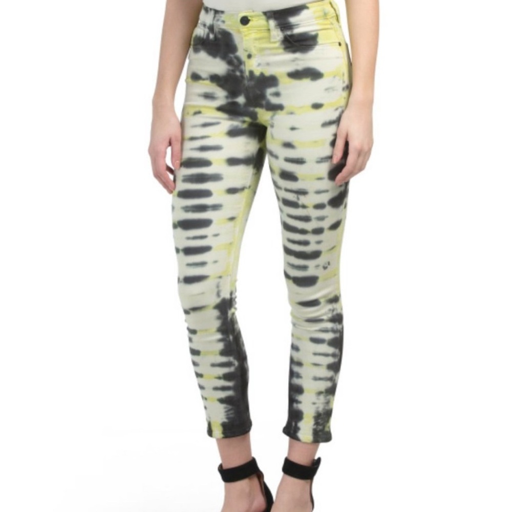 Hudson Holly High Rise Tie-Dye Skinny Jeans in Electric Citron - SZ 27 $245!